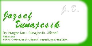 jozsef dunajcsik business card